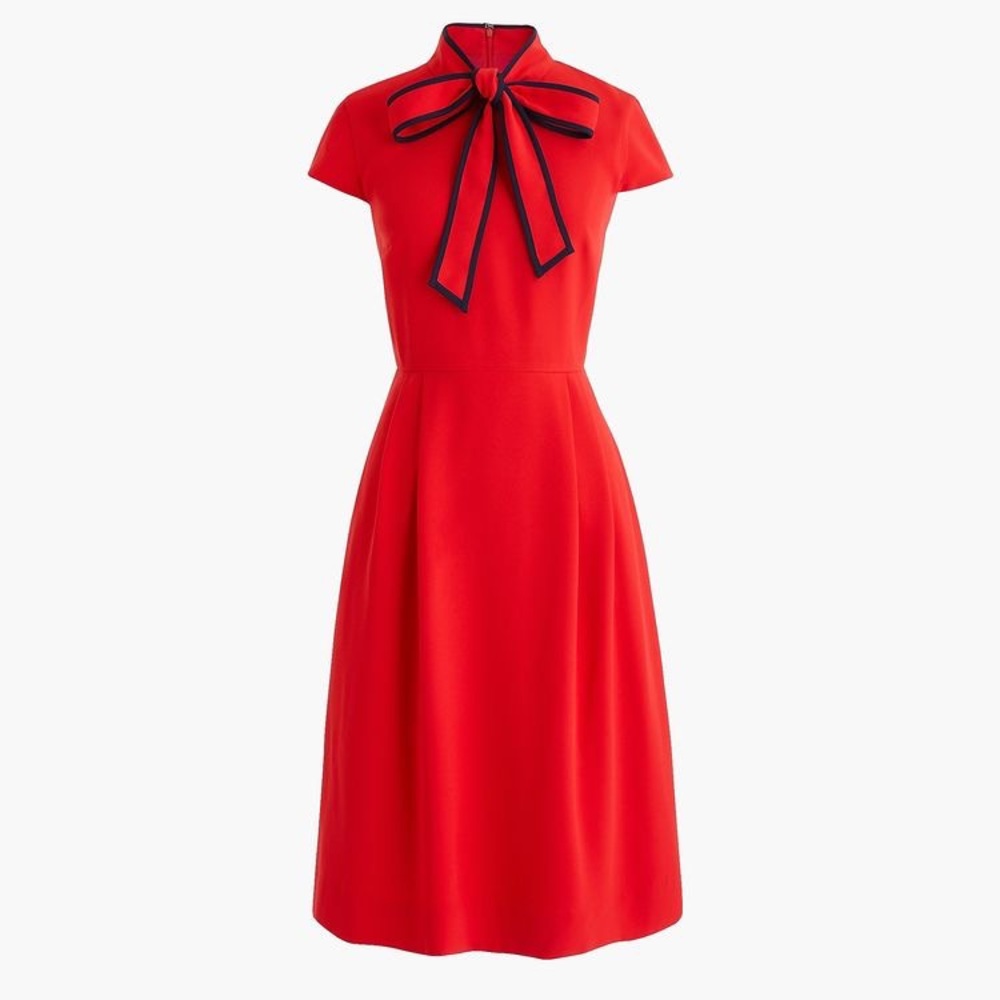GREEN j crew tie-neck dress